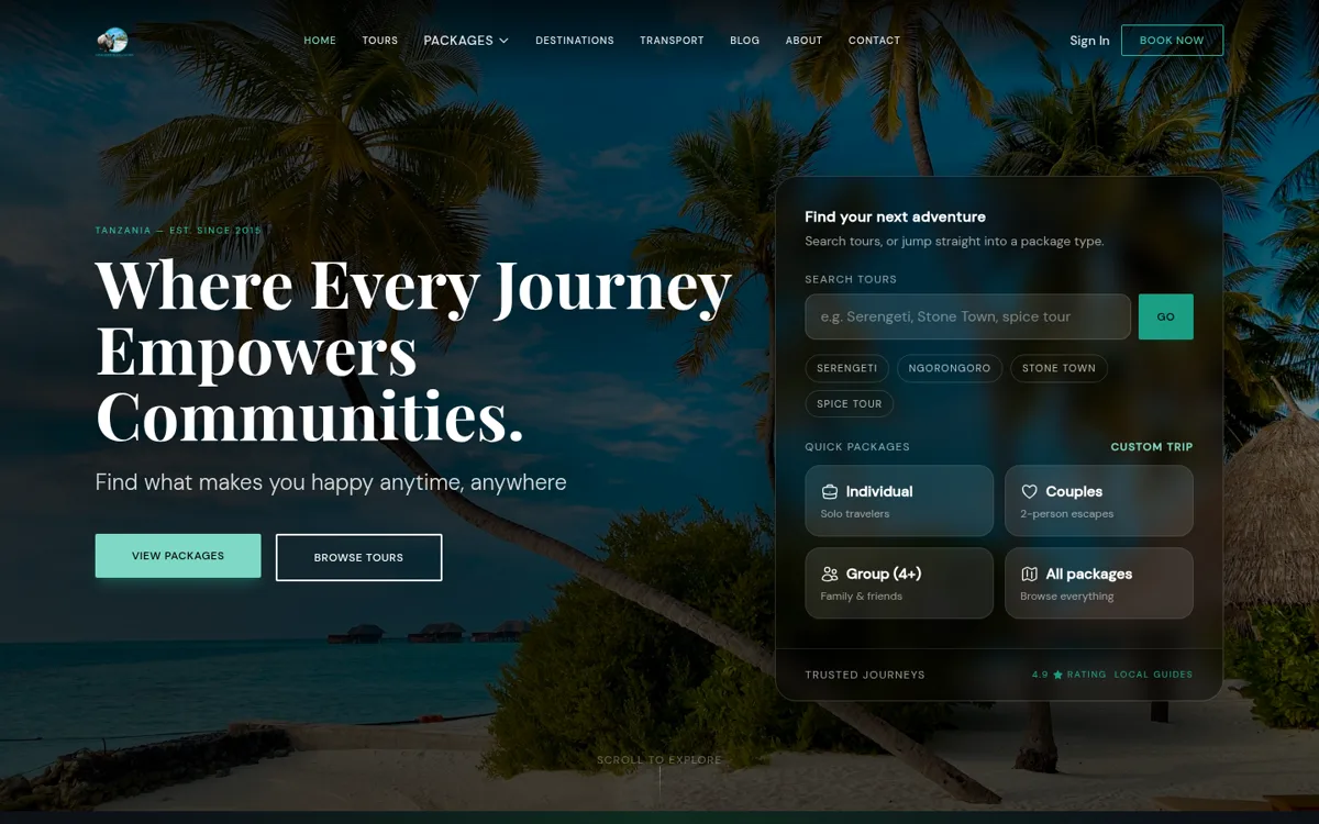 Chase Rhino Tours & Safaris homepage
