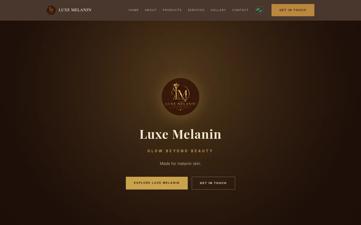 Luxe Melanin homepage